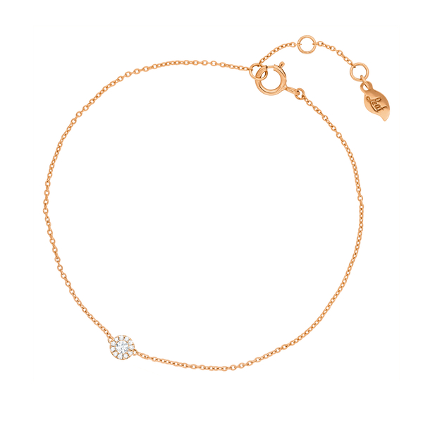 Leaf Jewelry Armkette Pavé II mit Diamanten, 18 K Rosegold