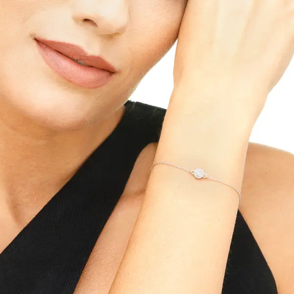 Leaf Jewelry Armkette Pavé II Mit Diamanten, 18 K Weißgold