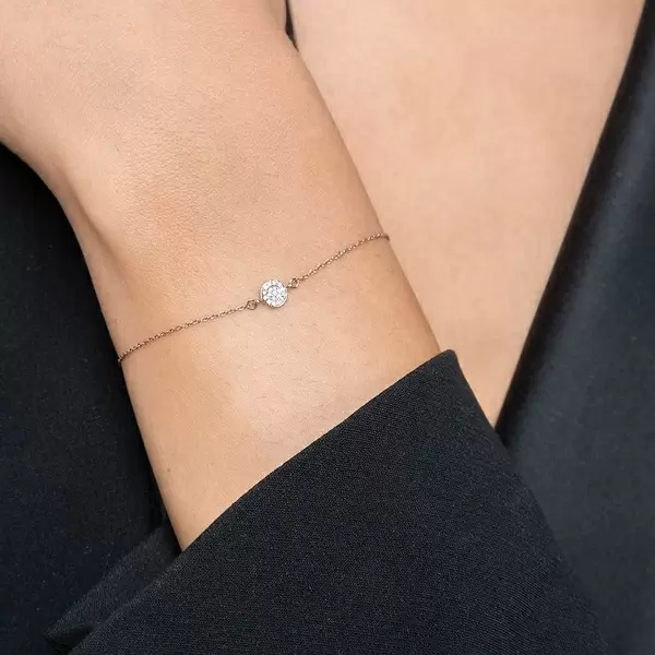 Leaf Jewelry Armkette Pavé Mit Diamanten, 18 K Rosegold