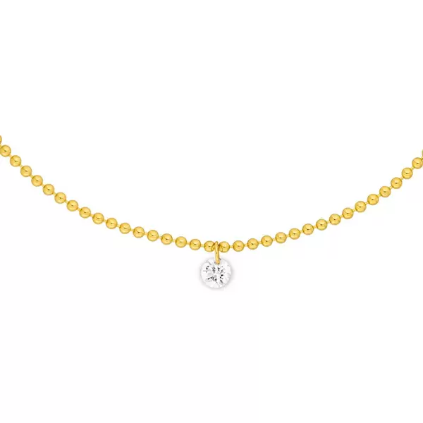Leaf Jewelry Armkette Pure Ball Chain, Diamant, 14 K Gelbgold