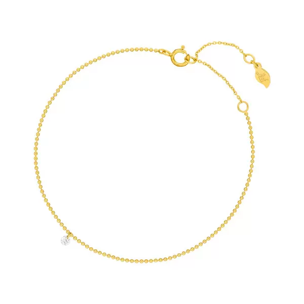 Leaf Jewelry Armkette Pure Ball Chain, Diamant, 14 K Gelbgold