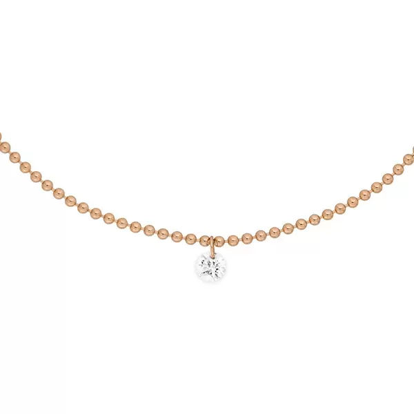 Leaf Jewelry Armkette Pure Ball Chain, Diamant, 14 K Rosegold