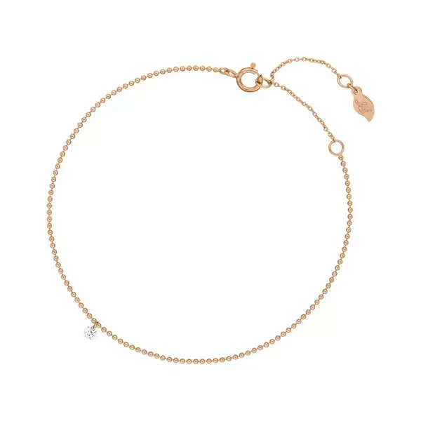 Leaf Jewelry Armkette Pure Ball Chain, Diamant, 14 K Rosegold