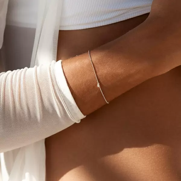 Leaf Jewelry Armkette Pure Ball Chain, Diamant, 14 K Weißgold