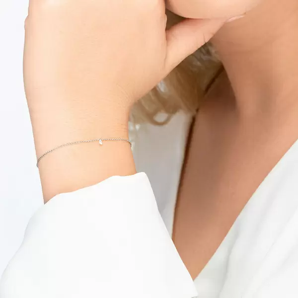 Leaf Jewelry Armkette Pure Diamanten, 18 K Weißgold