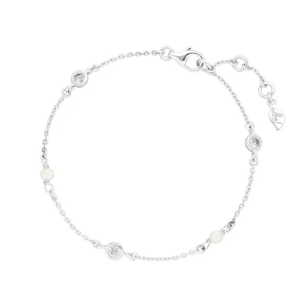 Leaf Jewelry Armkette Pure Mit Süßwasserzuchtperlen, 925 Sterlingsilber