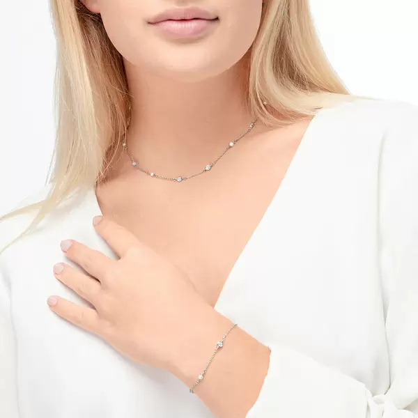 Leaf Jewelry Armkette Pure Mit Süßwasserzuchtperlen, 925 Sterlingsilber