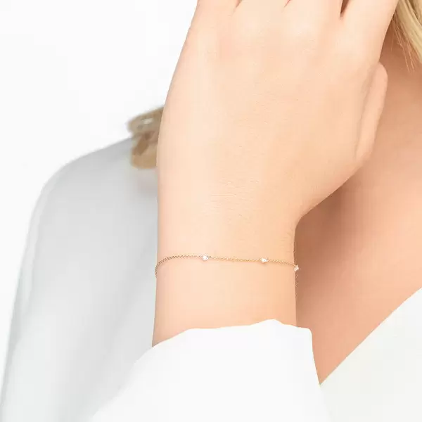 Leaf Jewelry Armkette Pure Triple Diamant, 18K Gelbgold