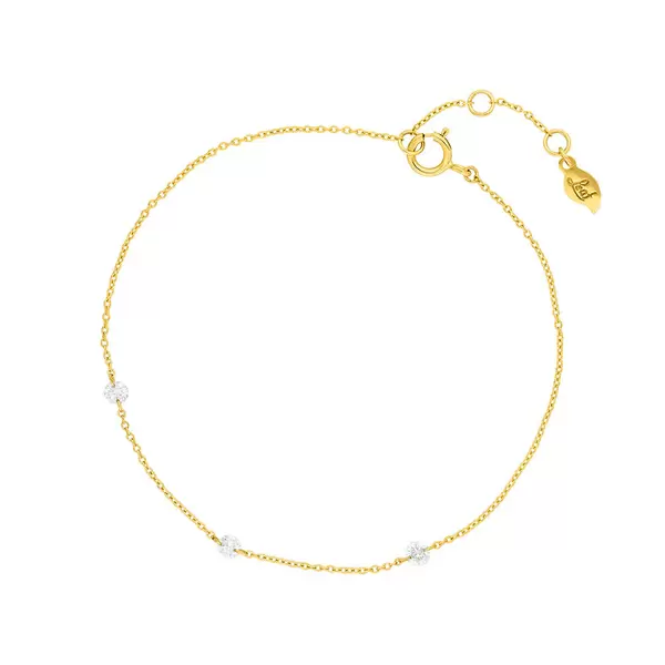 Leaf Jewelry Armkette Pure Triple Diamant, 18K Gelbgold