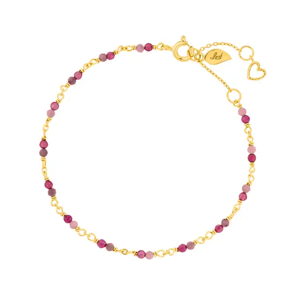 Leaf Jewelry Armkette Rubin, 18 K Gelbgold vergoldet