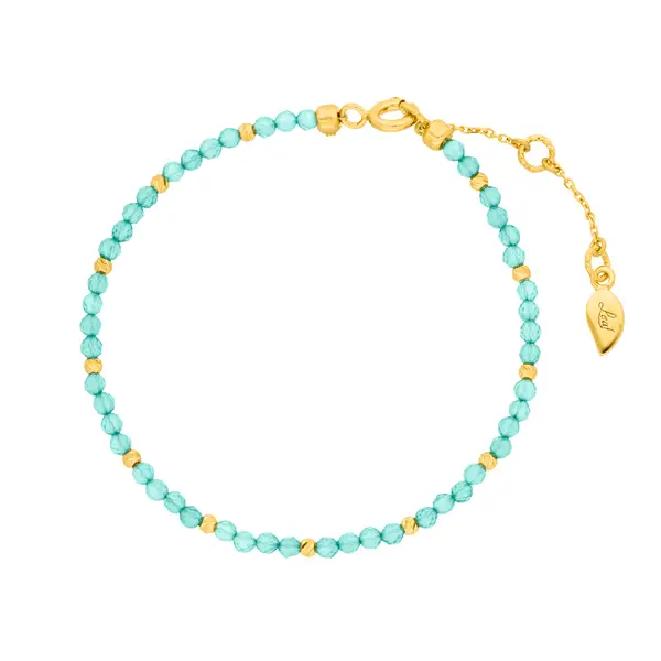 Leaf Jewelry Armkette Serenity, Amazonit, 18 K Gelbgold vergoldet