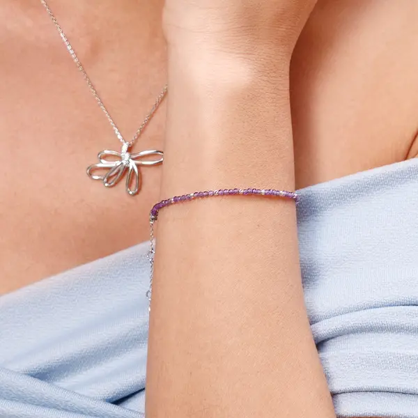 Leaf Jewelry Armkette Serenity, Amethyst, 925 Sterlingsilber