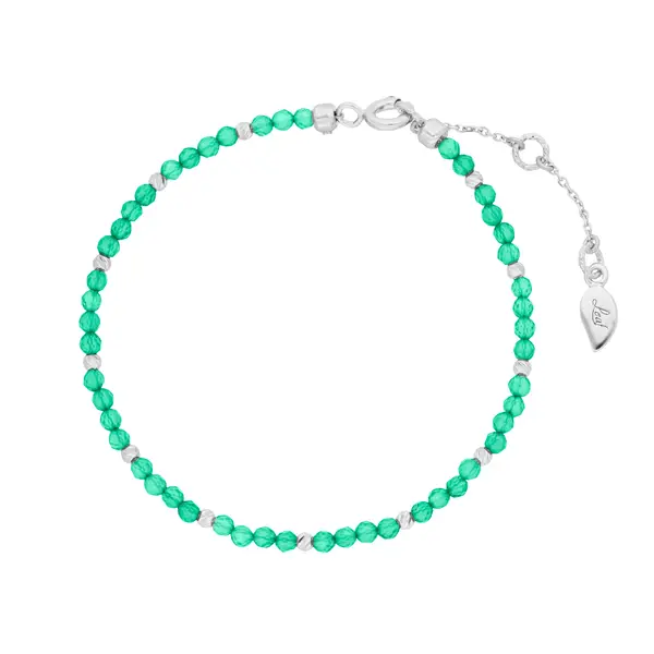Leaf Jewelry Armkette Serenity, Grüner Achat, 925 Sterlingsilber