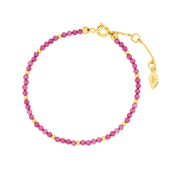 Leaf Jewelry Armkette Serenity, Rubin, 18 K Gelbgold vergoldet