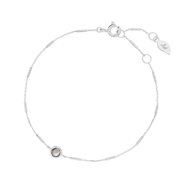Leaf Jewelry Armkette Solitär, Labradorit, 925 Sterlingsilber