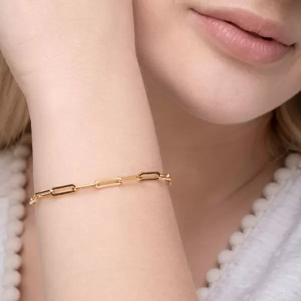 Leaf Jewelry Armkette Square, 18 K Gelbgold Vergoldet