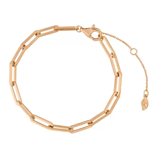 Leaf Jewelry Armkette Square, 18 K Rosegold vergoldet
