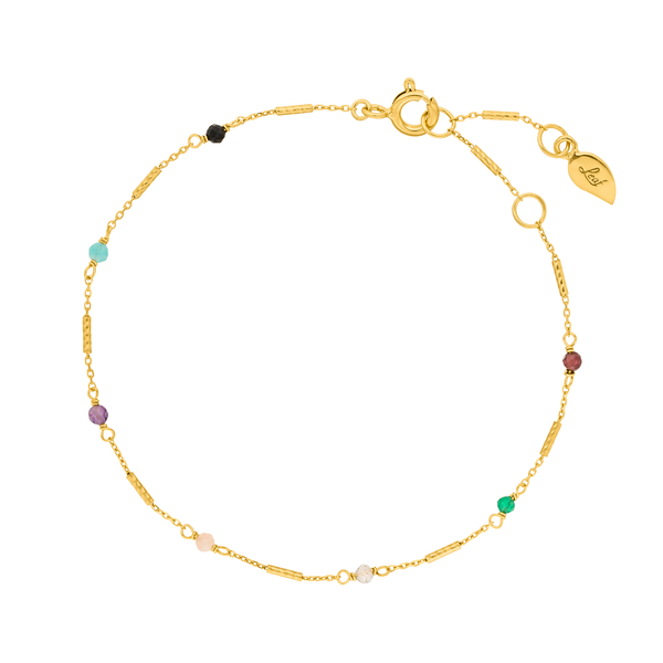 Leaf Jewelry Armkette Tiny, Multi Gems, 18 K Gelbgold Vergoldet