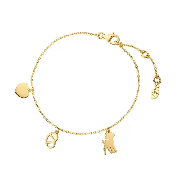Leaf Jewelry Armkette "Wiesn-Charms", 18 K Gelbgold vergoldet
