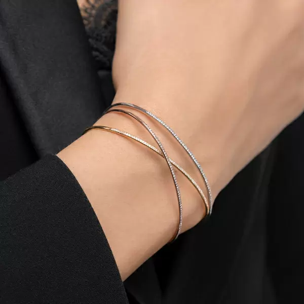 Leaf Jewelry Armreif Circle Mit Diamanten, 18 K Gelbgold