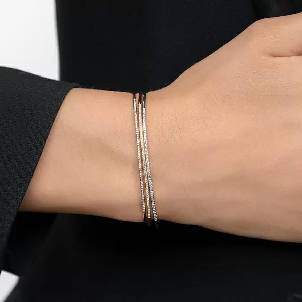 Leaf Jewelry Armreif Circle Mit Diamanten, 18 K Rosegold