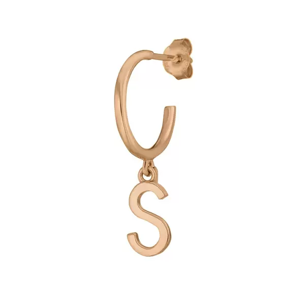 Leaf Jewelry Buchstaben Creole, 18 K Rosegold vergoldet, B