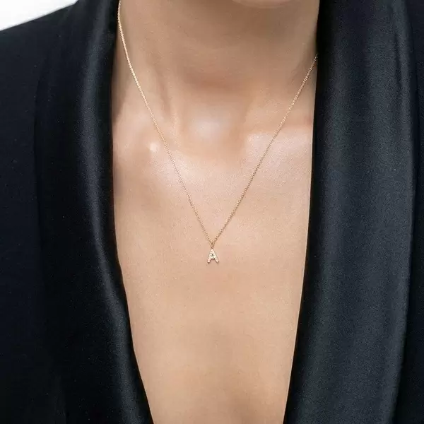 Leaf Jewelry Buchstabenketten, 14 K Gelbgold Mit Diamanten