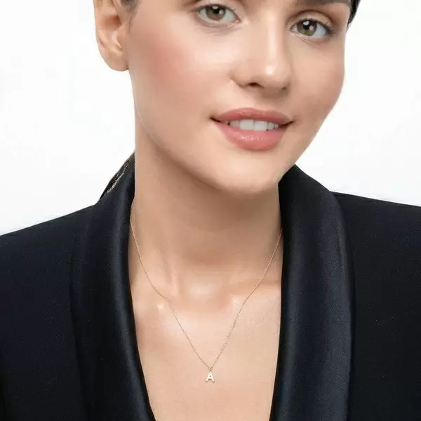 Leaf Jewelry Buchstabenketten, 14 K Gelbgold Mit Diamanten