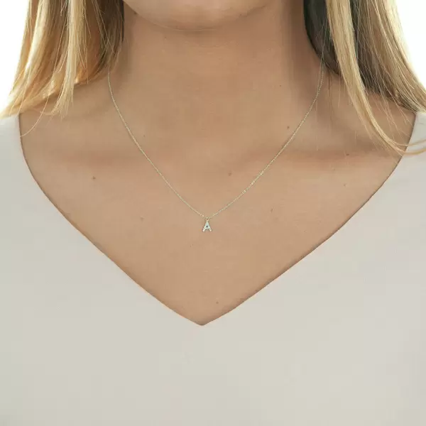 Leaf Jewelry Buchstabenketten, 14 K Weißgold Mit Diamanten