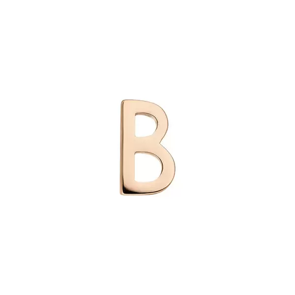 Leaf Jewelry Buchstabenstecker, 18K Rosegold vergoldet, 1 Stück, B