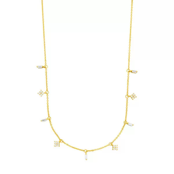 Leaf Jewelry Choker CRYSTAL, 18 K Gelbgold Vergoldet