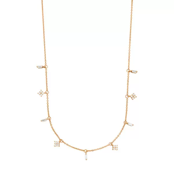 Leaf Jewelry Choker CRYSTAL, 18 K Rosegold Vergoldet