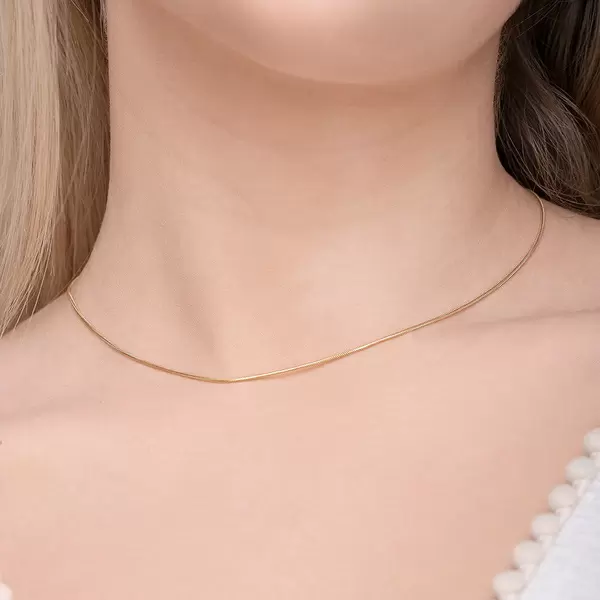 Leaf Jewelry Choker Snake, 43 Cm, 18 K Gelbgold Vergoldet