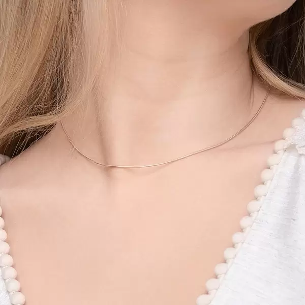 Leaf Jewelry Choker Snake, 43 Cm, 18 K Rosegold Vergoldet
