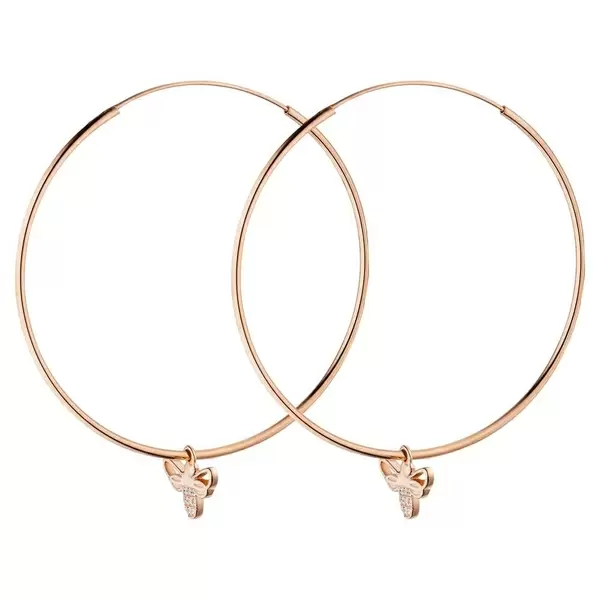 Leaf Jewelry Creole Bee Happy, 18 K Rosegold Vergoldet