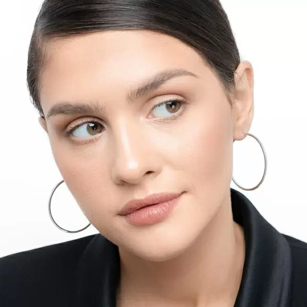 Leaf Jewelry Creole Circle XL Mit Diamanten, 50mm, 18 K Gelbgold