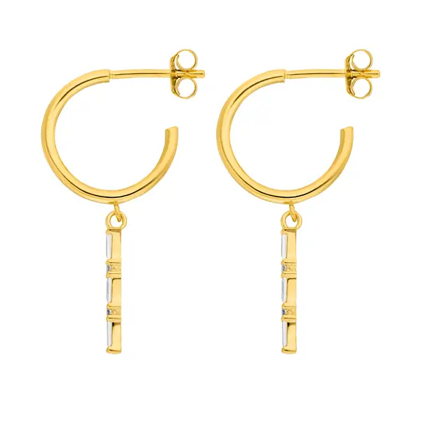 Leaf Jewelry Creole ICE CUBE, 18 K Gelbgold Vergoldet