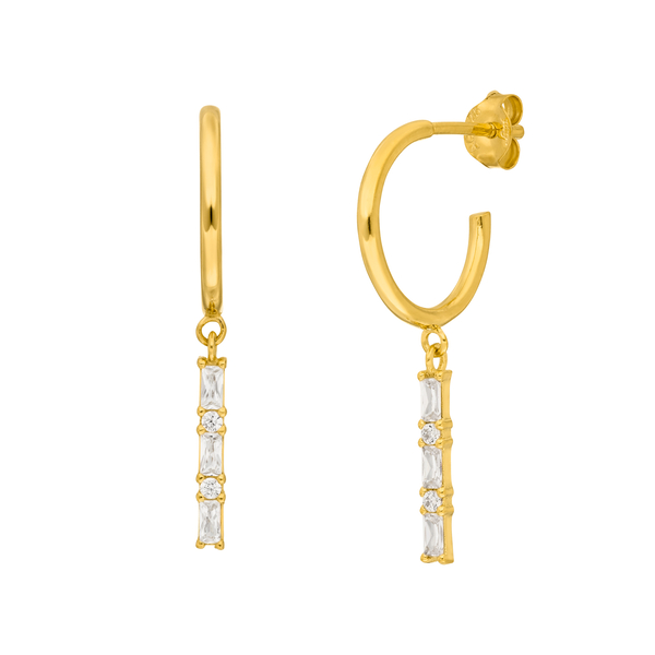 Leaf Jewelry Creole ICE CUBE, 18 K Gelbgold vergoldet