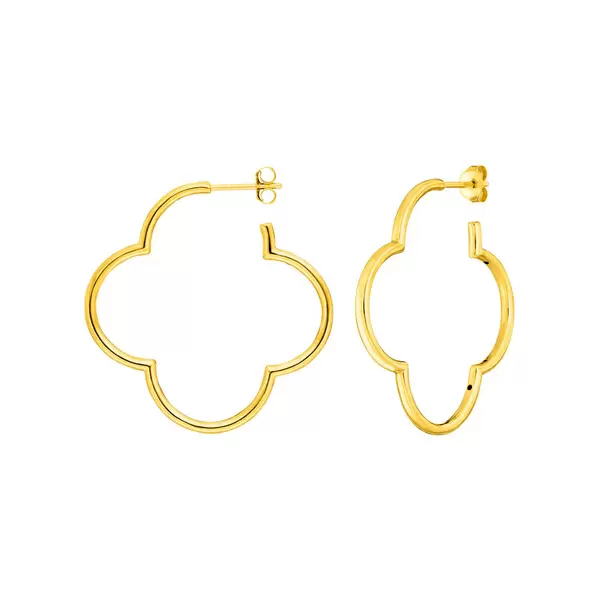 Leaf Jewelry Creole Kleeblatt, 35mm, 18 K Gelbgold Vergoldet