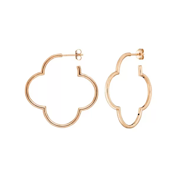 Leaf Jewelry Creole Kleeblatt, 35mm, 18 K Rosegold Vergoldet