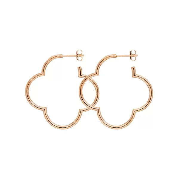 Leaf Jewelry Creole Kleeblatt, 35mm, 18 K Rosegold vergoldet