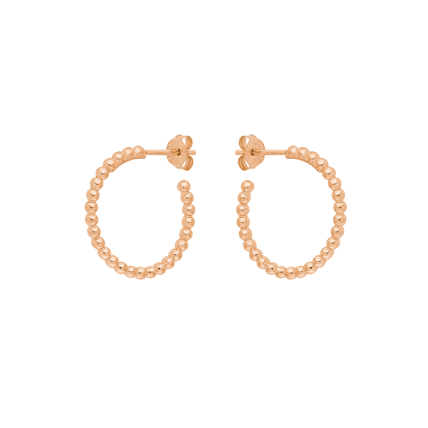 Leaf Jewelry Creole Kugelring, 20mm, 18 K Rosegold Vergoldet