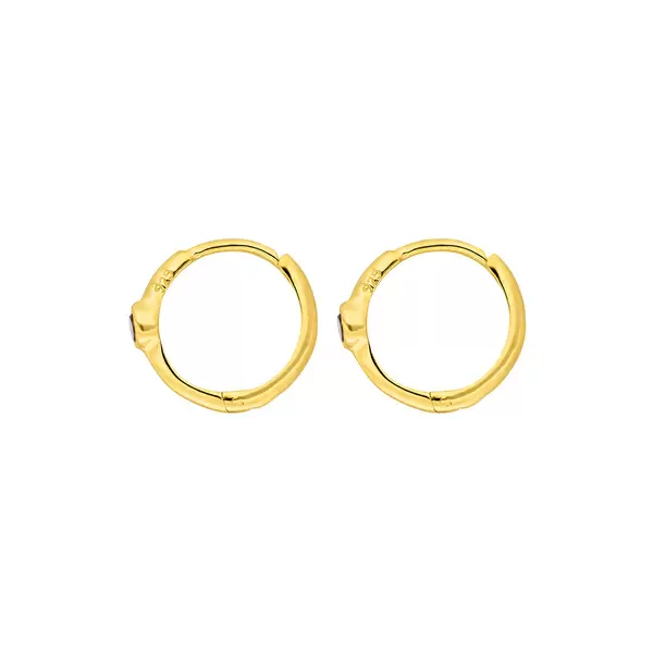 Leaf Jewelry Creole One Gem, Amethyst, 18 K Gelbgold Vergoldet