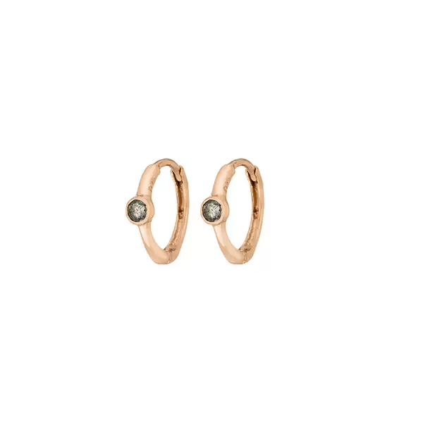 Leaf Jewelry Creole One Gem, Labradorit, 18 K Rosegold Vergoldet