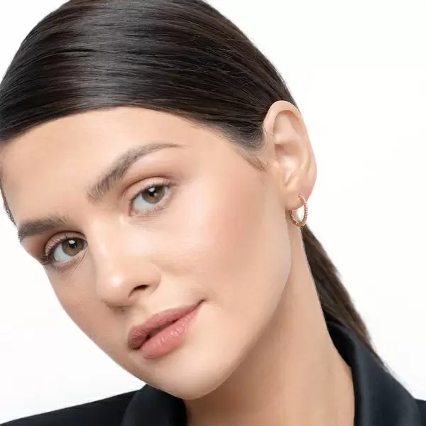 Leaf Jewelry Creole Oval S Mit Diamanten, 18 Rosegold