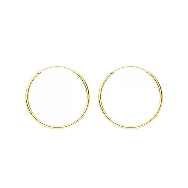 Leaf Jewelry Creole Pure, 30mm, 18K Gelbgold Vergoldet