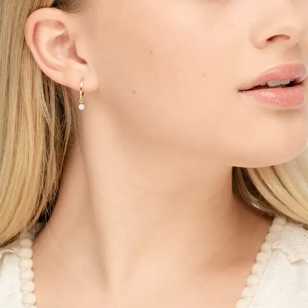 Leaf Jewelry Creole Pure Mit Diamanten, 18 K Gelbgold