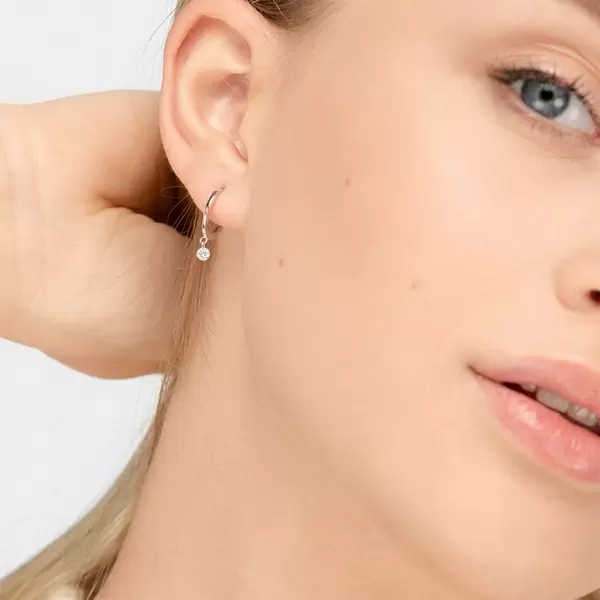 Leaf Jewelry Creole Pure Mit Diamanten, 18 K Weissgold