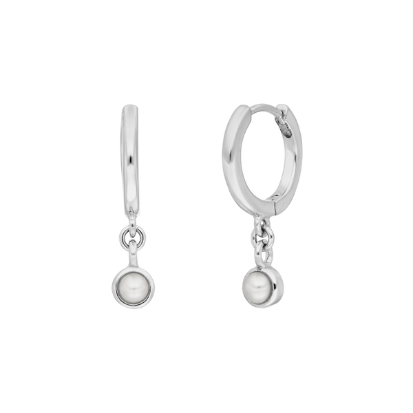 Leaf Jewelry Creole Pure Mit Perle, 925 Sterlingsilber