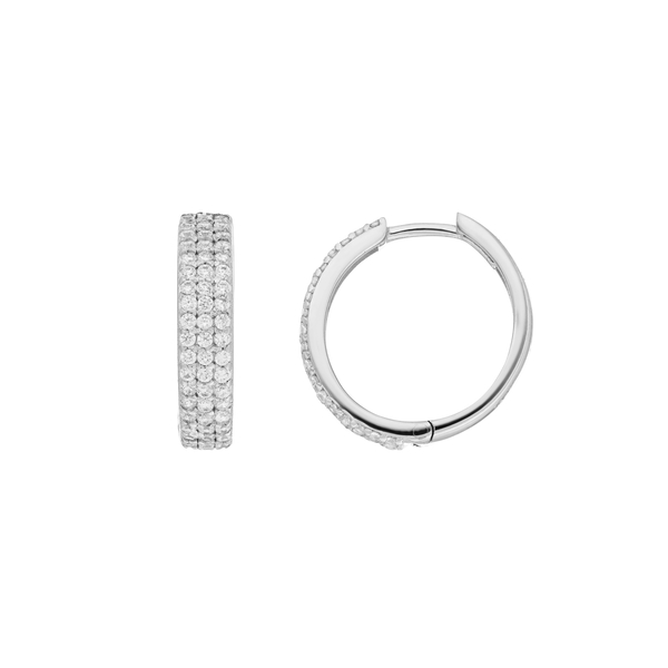 Leaf Jewelry Creole Shiny Mit Zirkonia, 925 Sterlingsilber